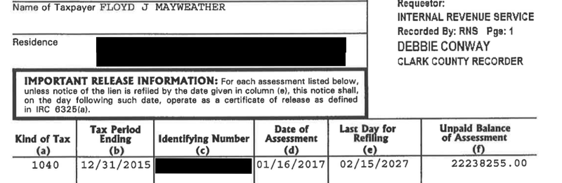 Illustration for article titled Floyd "Money" Mayweather Has Had Trouble Paying His Taxes On Time For Years